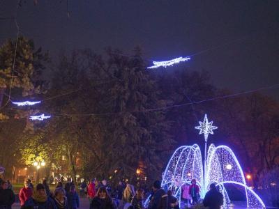 Грейна коледната елха в центъра на Стара Загора