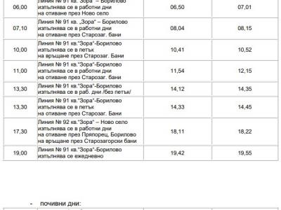 КРАЙГРАДСКИ АВТОБУСНИ ЛИНИИ ДО СЕЛАТА В ОБЩИНА СТАРА ЗАГОРА